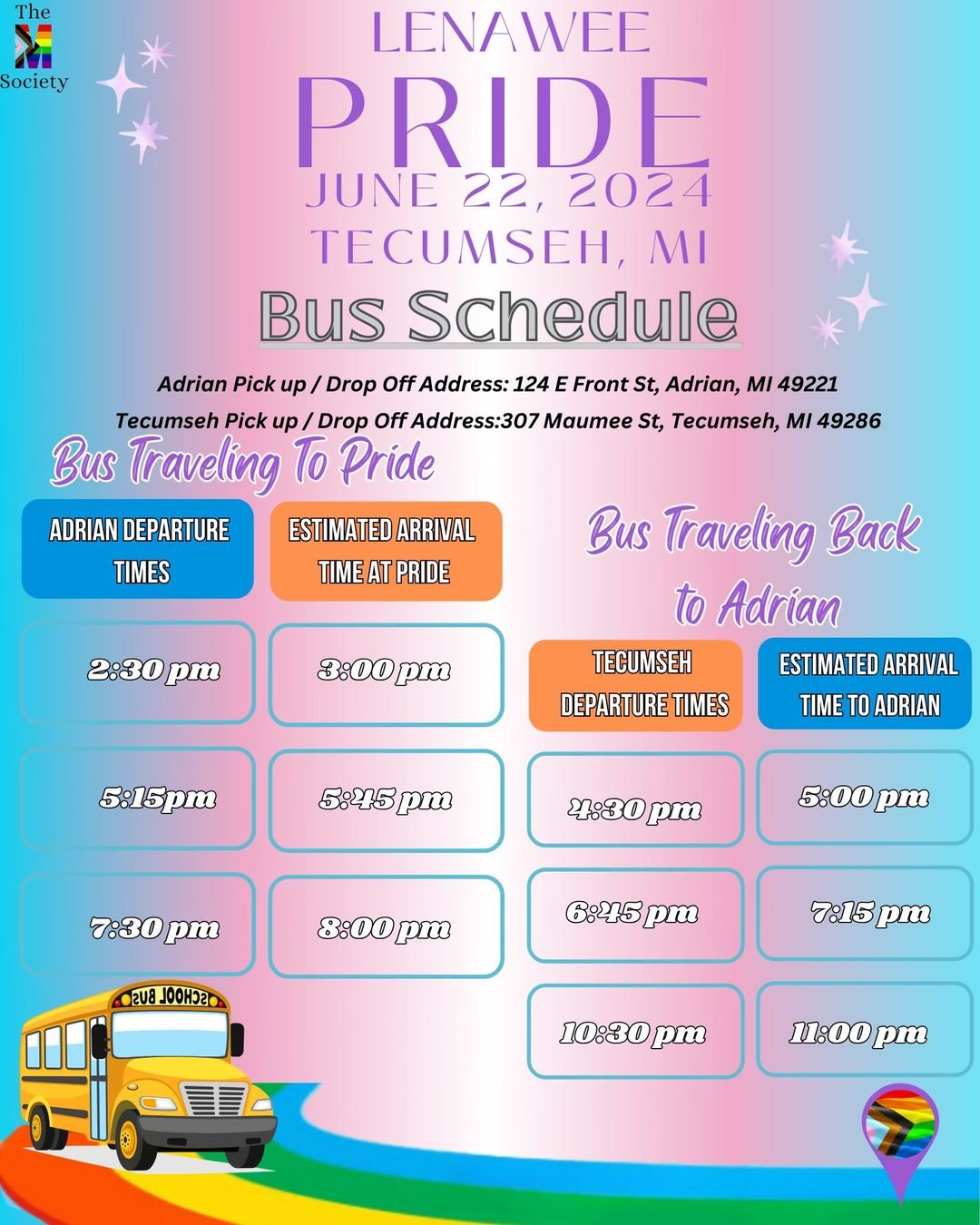 lenawee pride 2024 bus schedule Lenawee Pride 2024 Festival