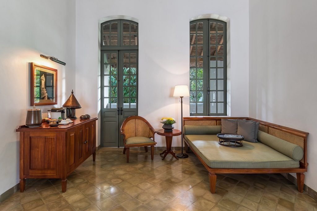 Boutique hotel lobby interior